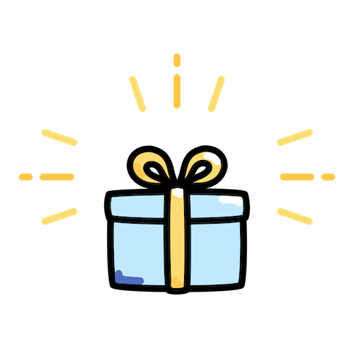 Illustration eines Geschenkpakets das aufleuchtet